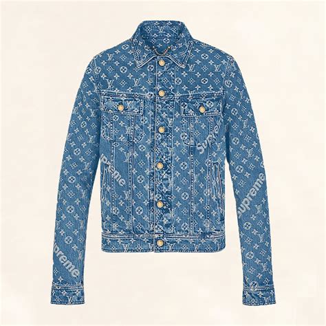 supreme louis vuitton denim jacket|Louis Vuitton x supreme cartera.